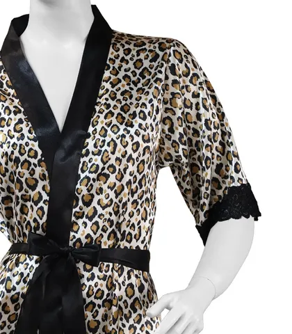 روبدوشامبر ساتن و گیپور Ema اما کد 3550 طرح پلنگی