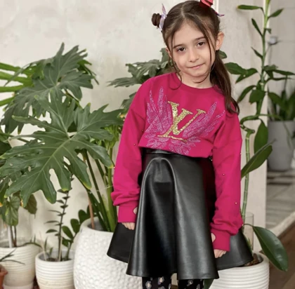 دامن چرم دخترانه 1 الی 7 سال