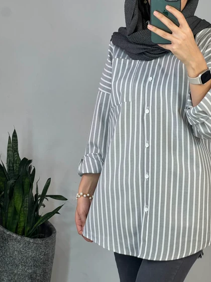 مانتو راه راه کفشدوزک 1