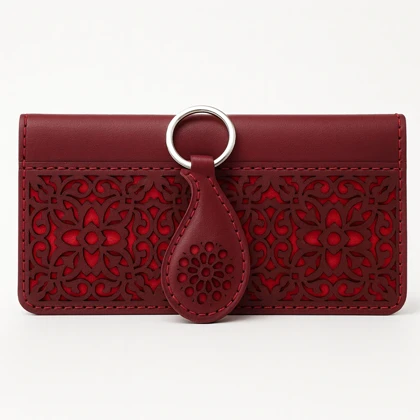 ست کیف پول و جاکلیدی چرم زنانه مدل آژین