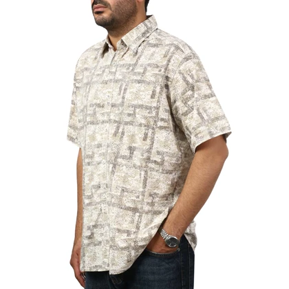 پیراهن آستین کوتاه طرح دار مردانه برند مد مدل 14212113