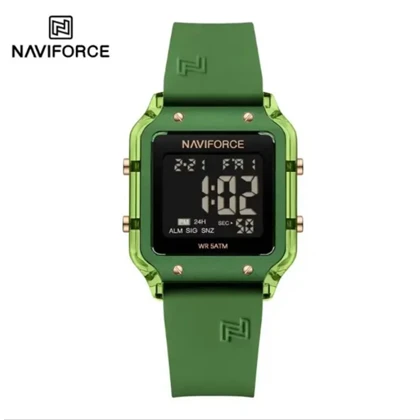 ساعت دیجیتال نیوی فورس مدل NF7120 بند رابر سبز مدل m-10379