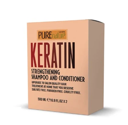 پک شامپو و ماسک مو پیور نیچر کراتین Pure Nature Keratin حجم 500 میلی لیتر