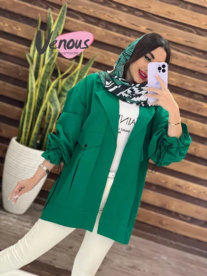 مانتو جلوپیله آستین گت