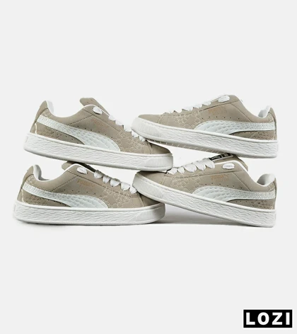 کفش کتانی ورزشی کرم مردانه و زنانه PUMA suede XL مدل 7477