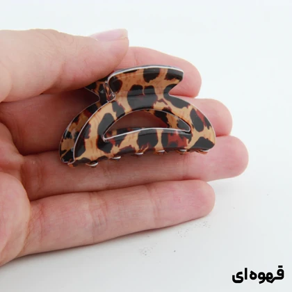 کلیپس دخترانه مدل بند انگشتی طرح نیم دایره پلنگی