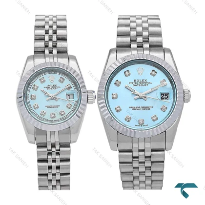 ساعت ست رولکس استیل صفحه آبی آسمانی Rolex-6631-S