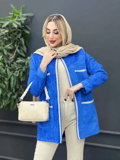 مانتو مخمل نوار دوزی