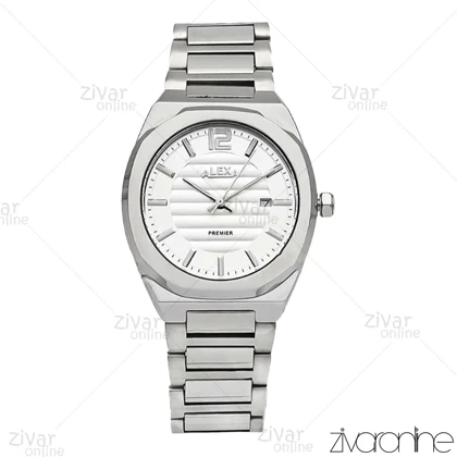 ساعت الکسا پریمیر A0084 مردانه نقره ای صفحه سفید 105886