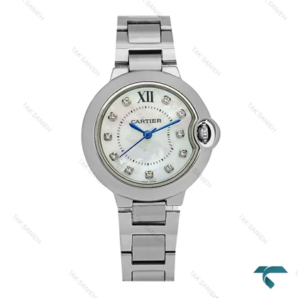 ساعت کارتیر زنانه نقره ای صفحه صدف مدیوم Cartier-8153-L