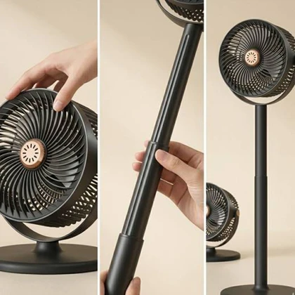 پنکه ایستاده و رومیزی شارژی با پنل خورشیدی مدل FAN S39