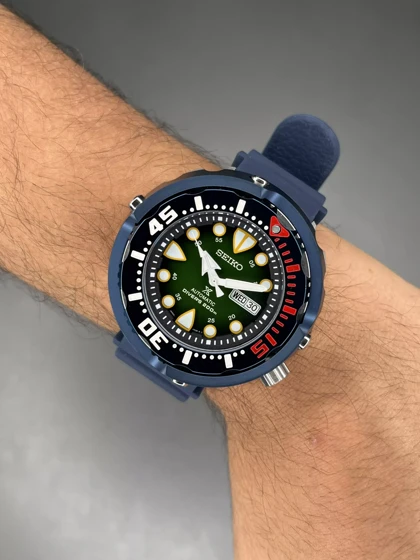 ساعت مچی سیکو غواصی رابر صفحه سبز Seiko