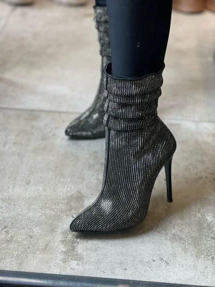 بوت پاشنه نگین چهار رج کد 2048