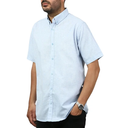 پیراهن آستین کوتاه لینن مردانه مدل 6215946