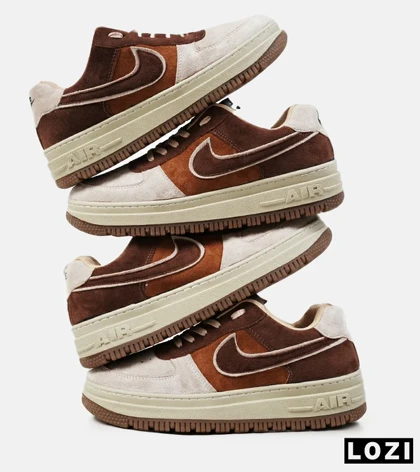 کفش کتانی بزرگ پا قهوه ای NIKE AIR FORCE