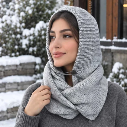 هود شال بافت مدل Winter Muse