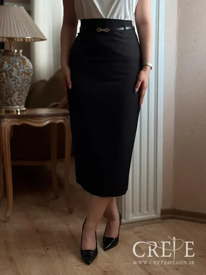 دامن فون کمربند دار قد88