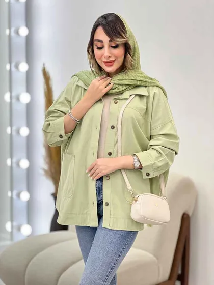 مانتو دو جیب برش‌دار روژین
