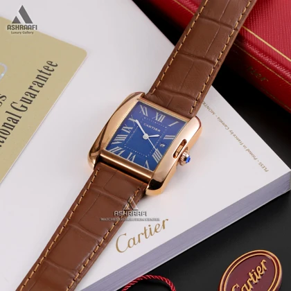 ساعت کارتیه بند چرمی Cartier Tank RG3