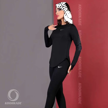 تونیک ورزشی یقه دار فینگردار NIKE