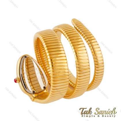 ساعت بولگاری ماری طلایی دورنگین صفحه سبز زنانه Bvlgari-4325-L