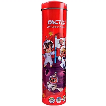 مداد رنگی فکتیس FACTIS با جعبه فلزی 24 رنگ