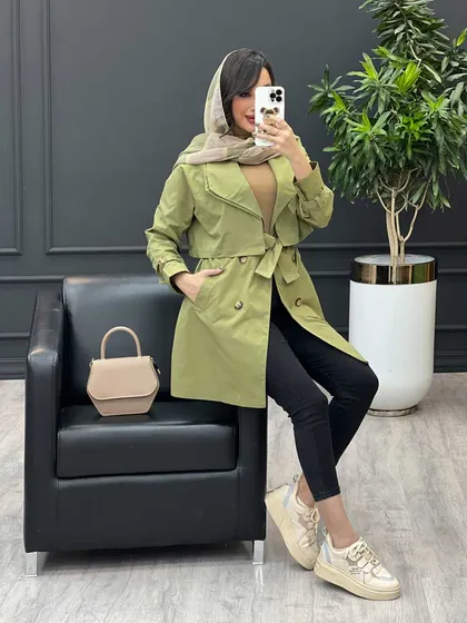 بارانی چهاردکمه یقه دوبل