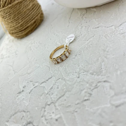 انگشتر زنانه طرح تنیسی با نگین‌های جواهری ژوپینگ