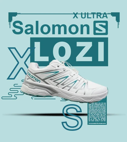 کفش کتانی زنانه و مردانه سفیدآبی سالومون Salomon X ULTRA