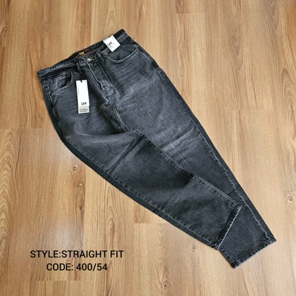 شلوارجین STRAIGHT ذغالی طرح برند لی