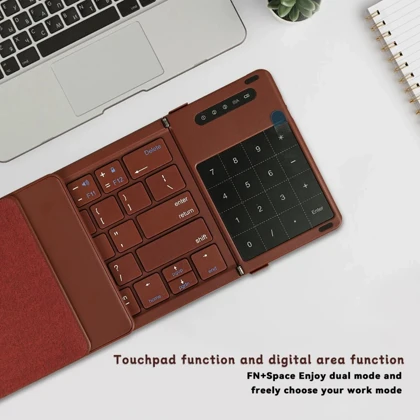 کیبورد بی‌سیم تاشو شارژی با تاچ پد Foldable Keyboard