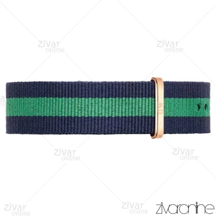 ساعت دنیل ولینگتون مردانه قاب رزگلد بند پارچه ای سبز سرمه ای 102809