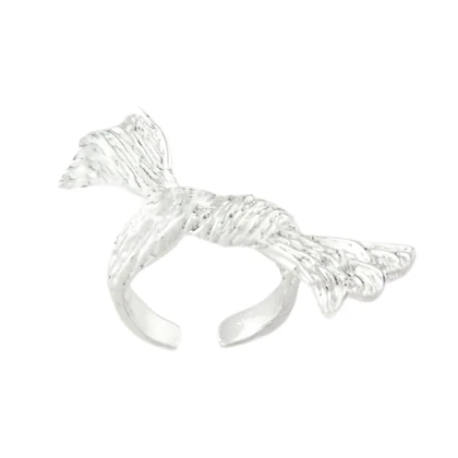 انگشتر زنانه مدل گره آبکاری نقره