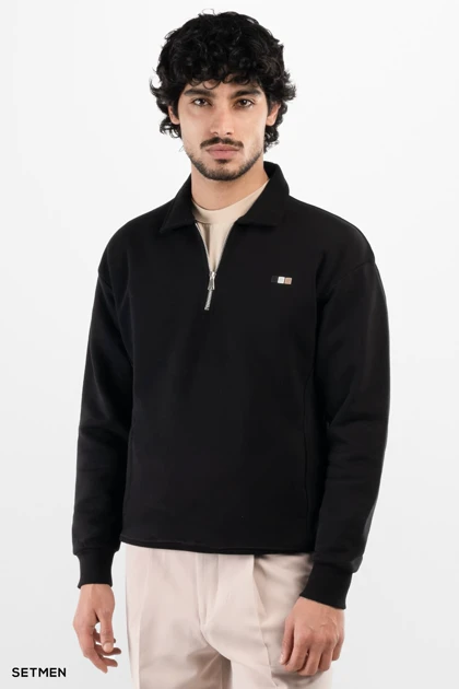 دورس مردانه نیم زیپ یقه ایستاده