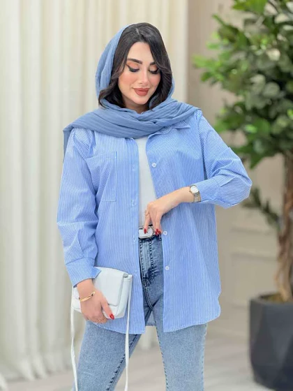 مانتو راه راه تک جیب پانیا