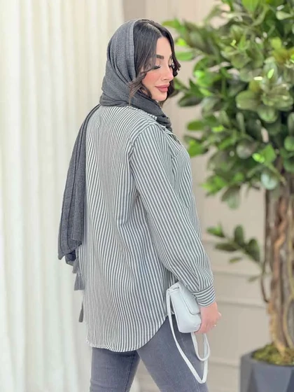 شومیز راه راه تک جیب