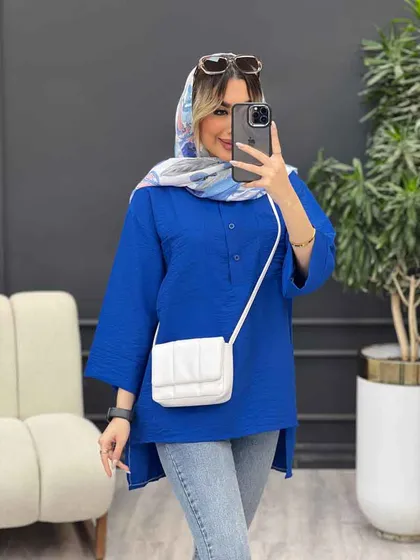 مانتو یقه سه دکمه جلو بسته