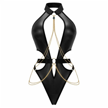 بادی فانتزی زنجیردار طرح لاتکس یک تکه برند VIP کد 0169