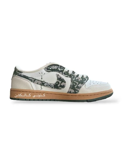 کتانی ویتنامی نایکی ایر جردن وان تراویس اسکات دیور Nike Air Jordan 1 Low travis scott x dior / beige green