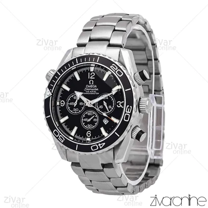 ساعت امگا اسپیدمستر مردانه سه موتوره استیل صفحه مشکی 106596