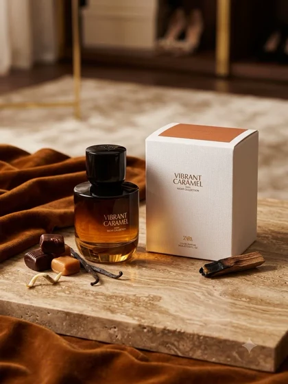 عطر ادو پرفیوم زارا وایبرنت کارامل زنانه اصل 90 میل - زارا نایت کالکشن