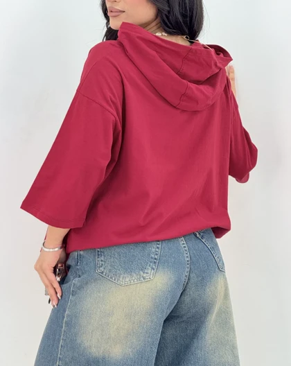 تیشرت کلاهدارنیلی(37)کد:5611