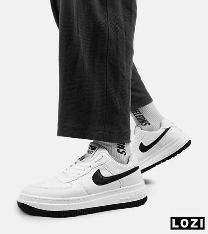 کفش کتانی مردانه و زنانه سفید مشکی نایک NIKE AIR FORCE مدل 2188