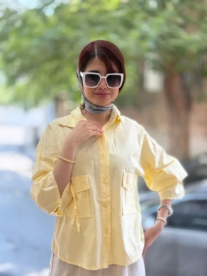 شومیز باکسی آستین عروسکی