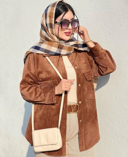 مانتو پاییزه شادان ( مخمل حوله ای)
