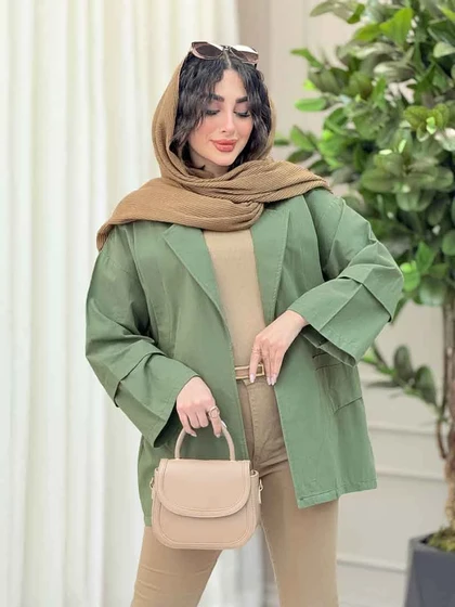 مانتو برش هلالی دو جیب آرزو
