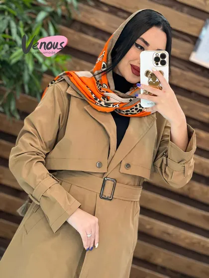بارانی بلند بالا ژیله آستین سگک