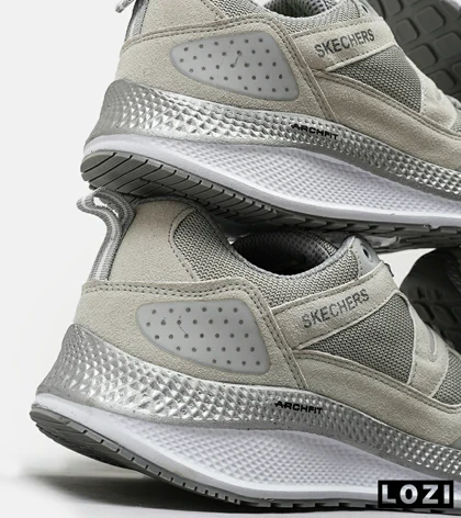 کفش کتانی طبی زنانه و مردانه طوسی سفید SKECHERS archfit v02