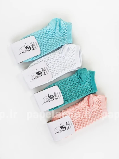 جوراب مچی نخ پنبه طرح موج