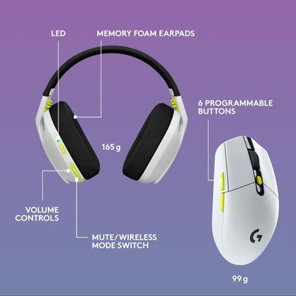 ست گیمینگ هدفون و ماوس بی سیم لاجیتک مدل G435 Se و G304 Se
